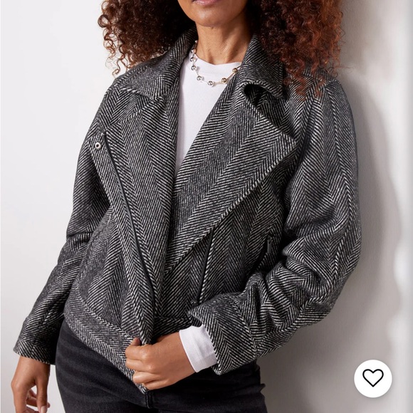 Splendid Herringbone Moto Jacket - Picture 1 of 7